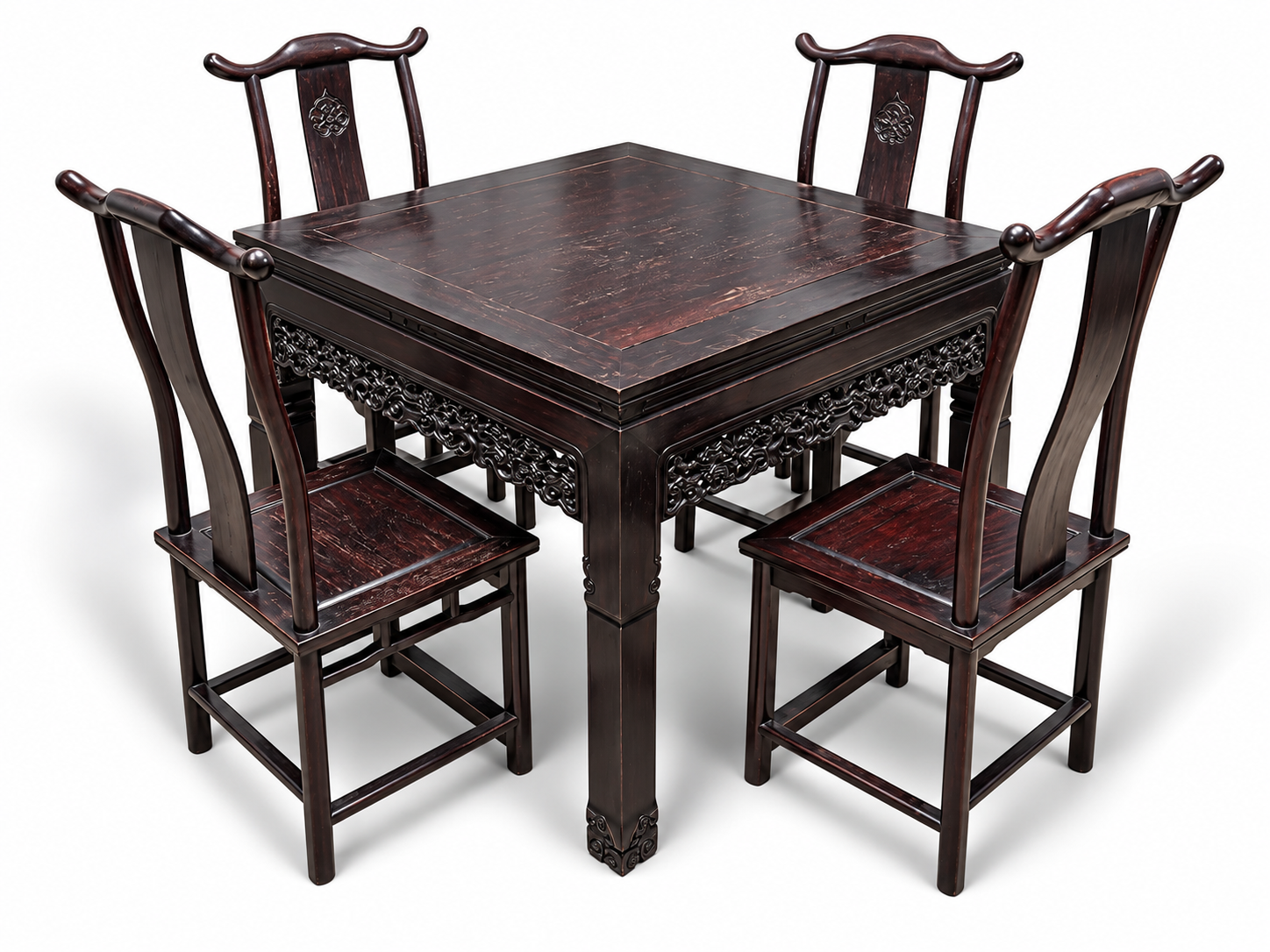 Qing Dynasty Rosewood full of gold stars and grain smooth polishing Five-piece Tables and chair set