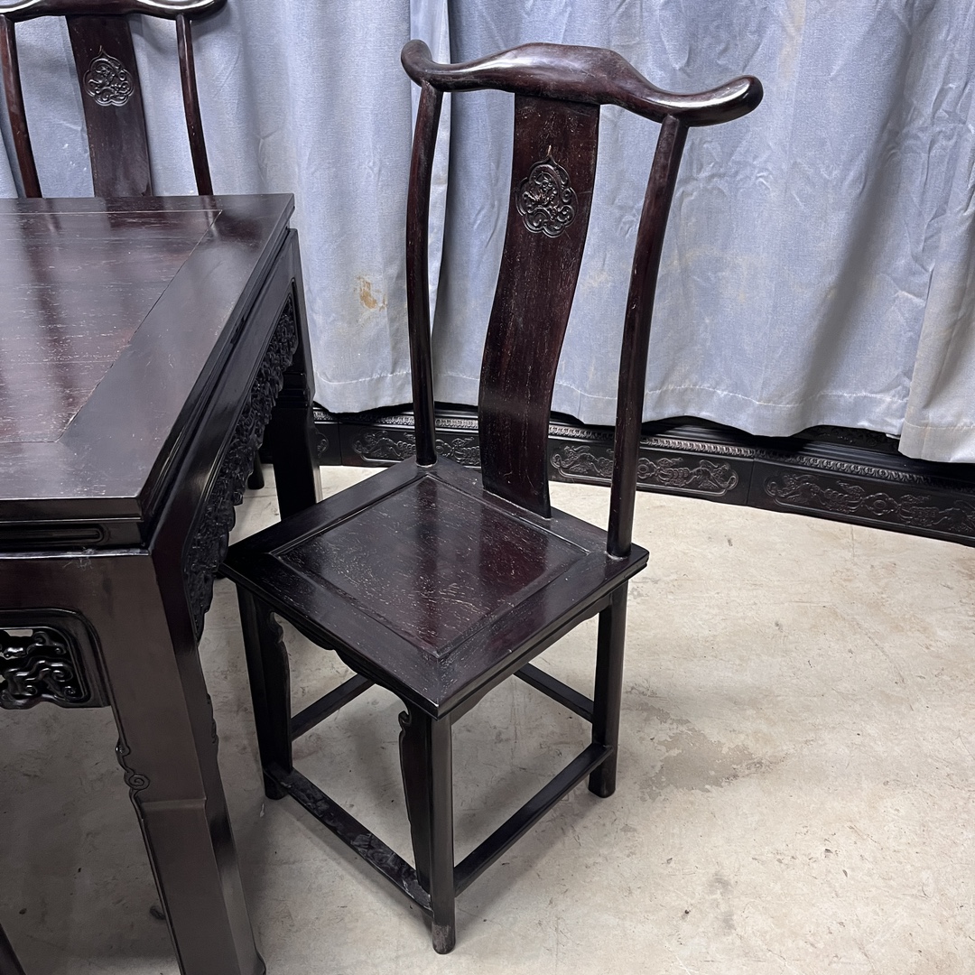 Qing Dynasty Rosewood full of gold stars and grain smooth polishing Five-piece Tables and chair set