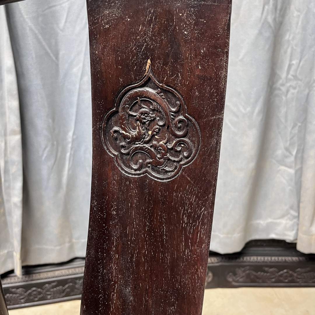 Qing Dynasty Rosewood full of gold stars and grain smooth polishing Five-piece Tables and chair set