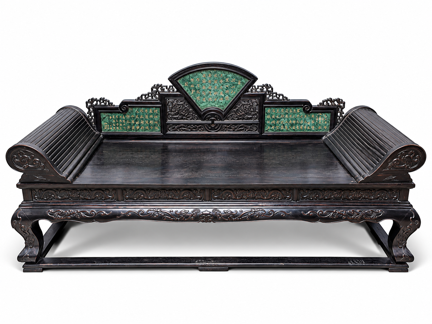 Qing Dynasty Rosewood inlaid jasper imperial concubine bed