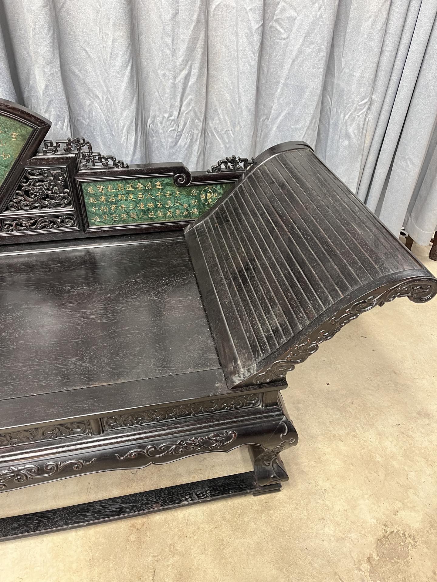 Qing Dynasty Rosewood inlaid jasper imperial concubine bed