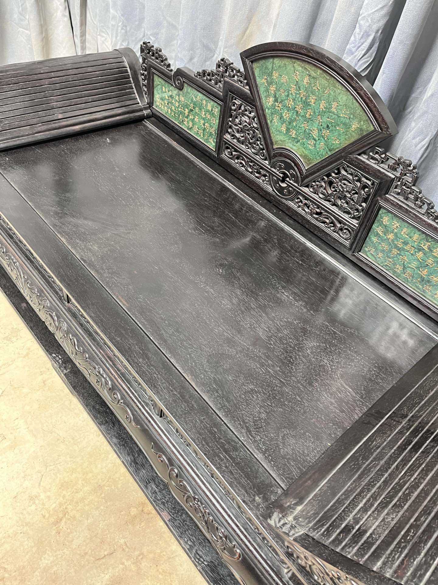 Qing Dynasty Rosewood inlaid jasper imperial concubine bed