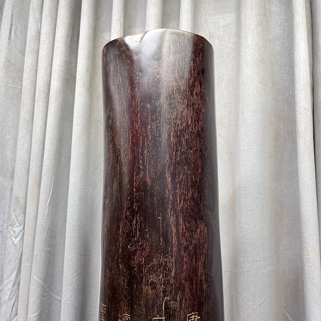 Qing Dynasty Red Sandalwood hand-carved smooth polished pillars