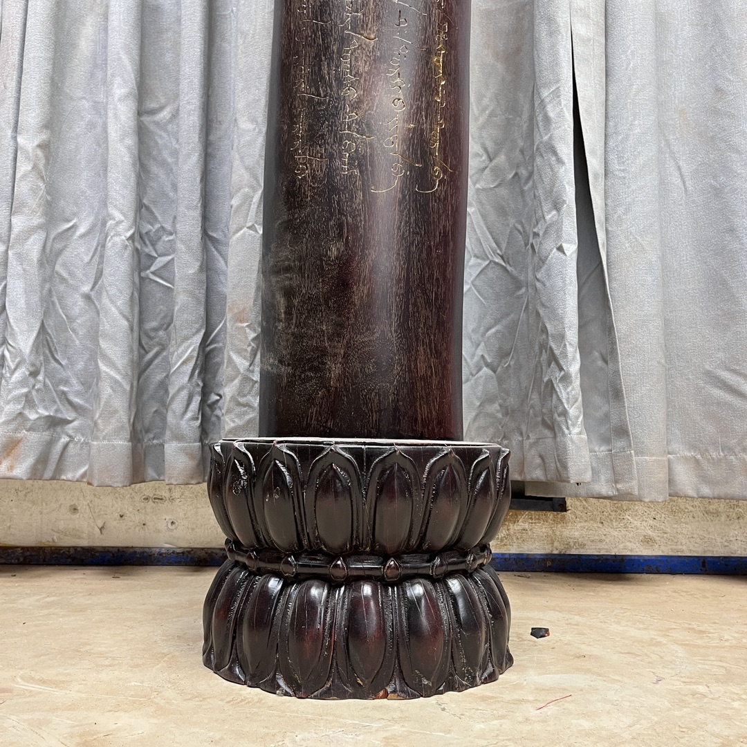 Qing Dynasty Red Sandalwood hand-carved smooth polished pillars
