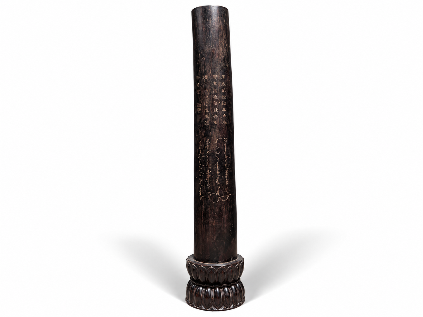 Qing Dynasty Red Sandalwood hand-carved smooth polished pillars