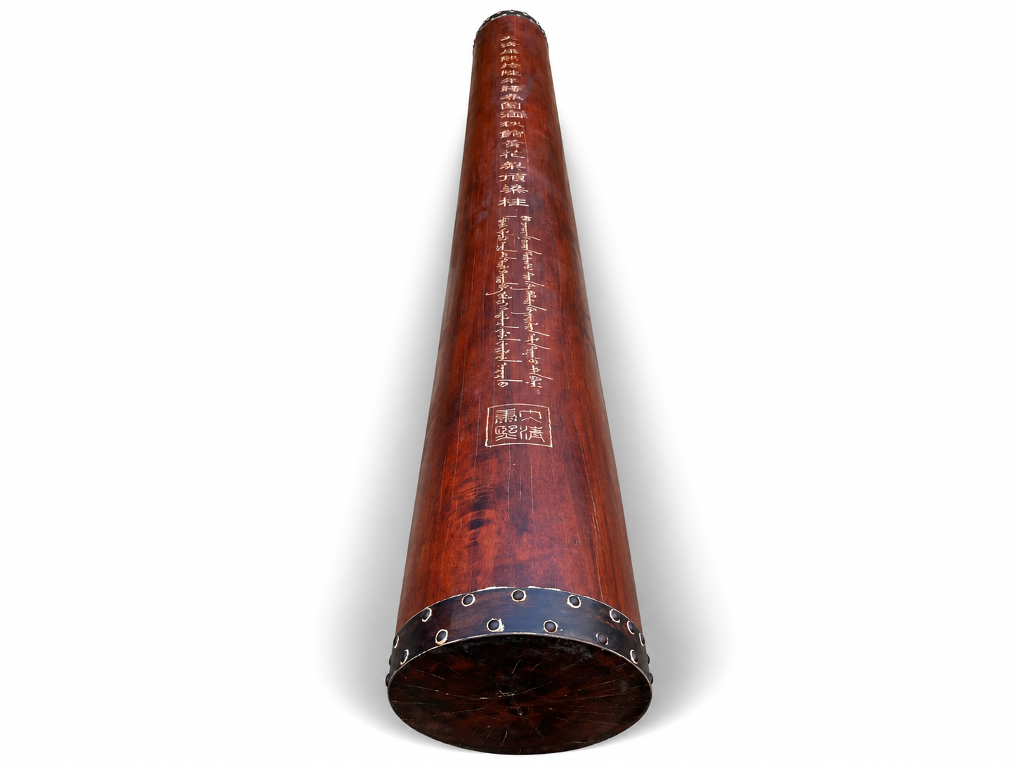 Qing Dynasty Huanghuali wood hand-carved smooth polished pillars