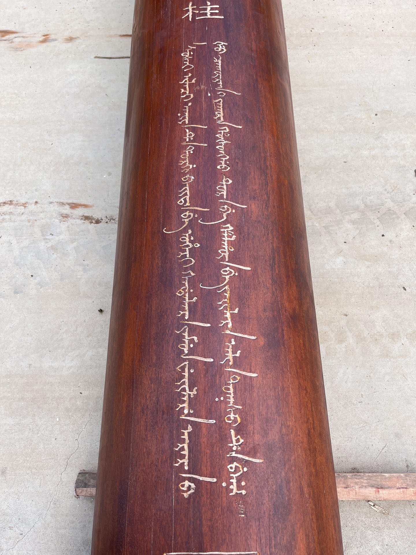 Qing Dynasty Huanghuali wood hand-carved smooth polished pillars