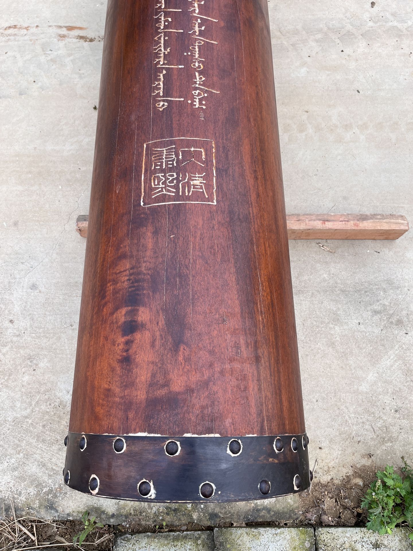 Qing Dynasty Huanghuali wood hand-carved smooth polished pillars