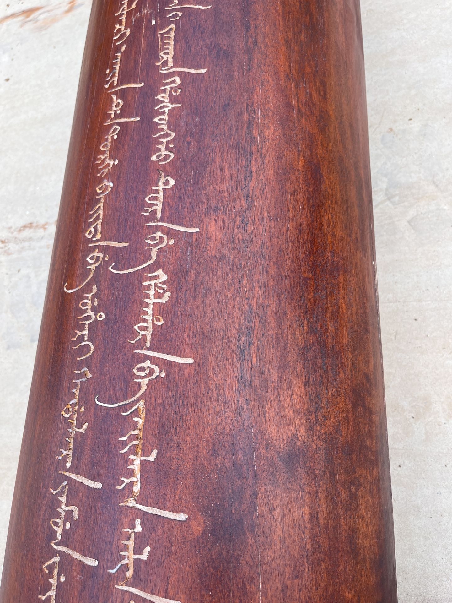 Qing Dynasty Huanghuali wood hand-carved smooth polished pillars