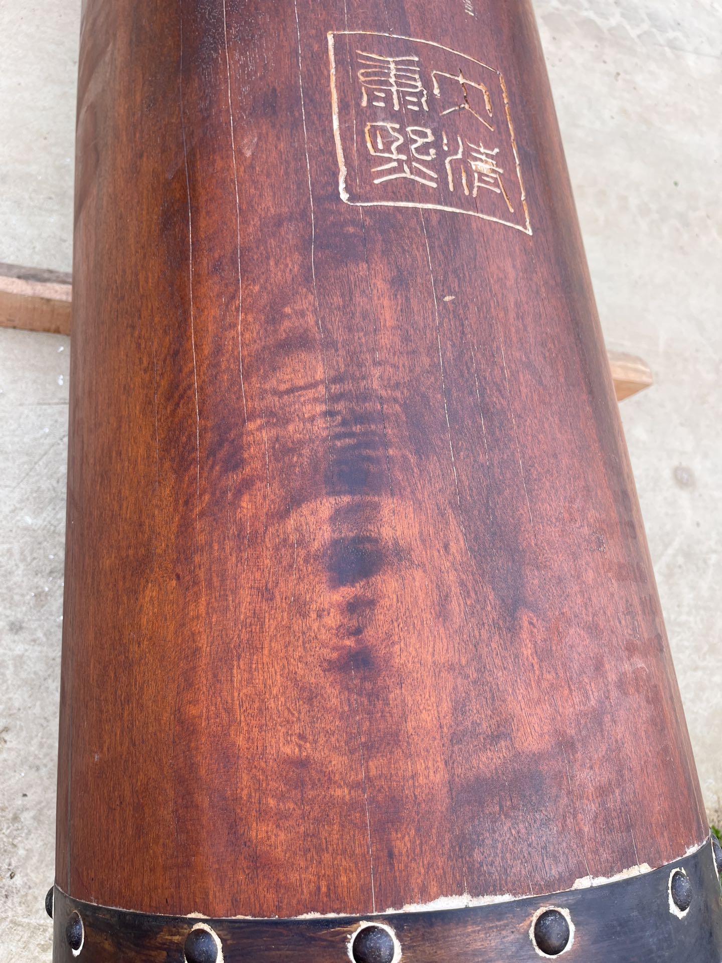 Qing Dynasty Huanghuali wood hand-carved smooth polished pillars