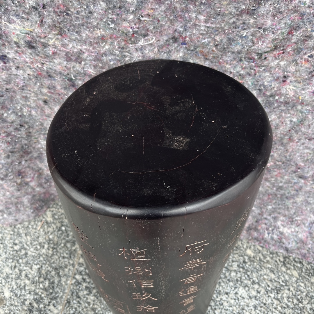 Qing Dynasty zitan wood hand-carved smooth polished pillars