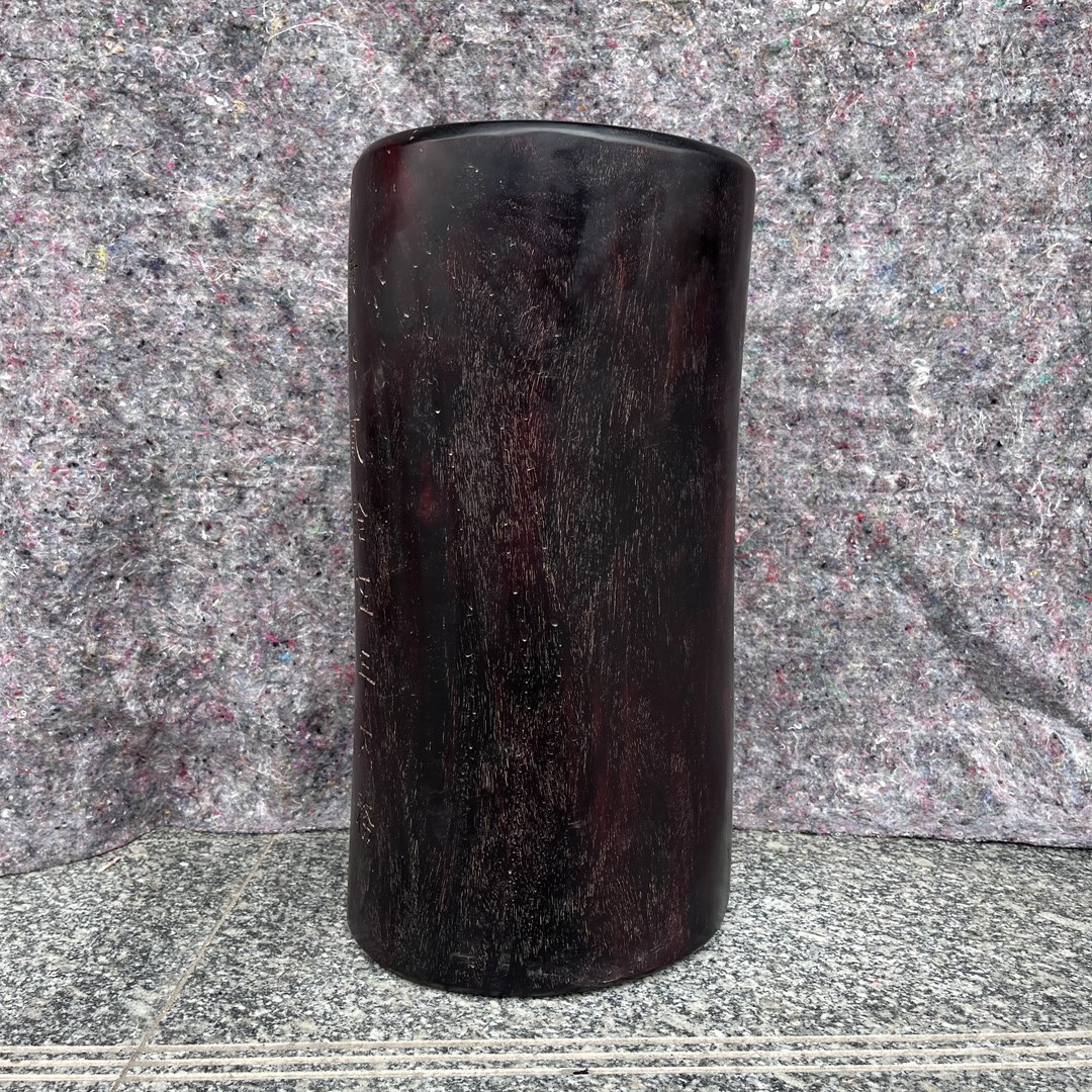 Qing Dynasty zitan wood hand-carved smooth polished pillars