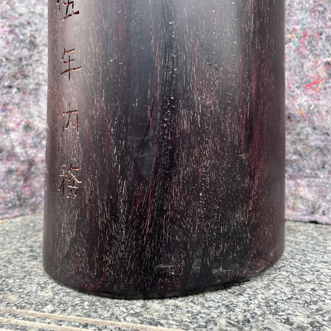 Qing Dynasty zitan wood hand-carved smooth polished pillars