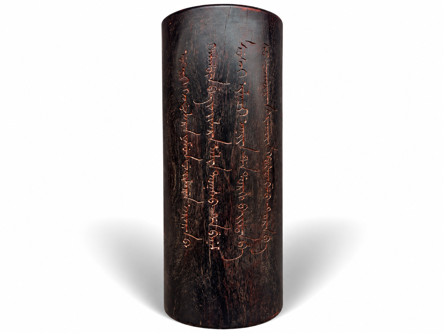 Qing Dynasty zitan wood hand-carved smooth polished pillars