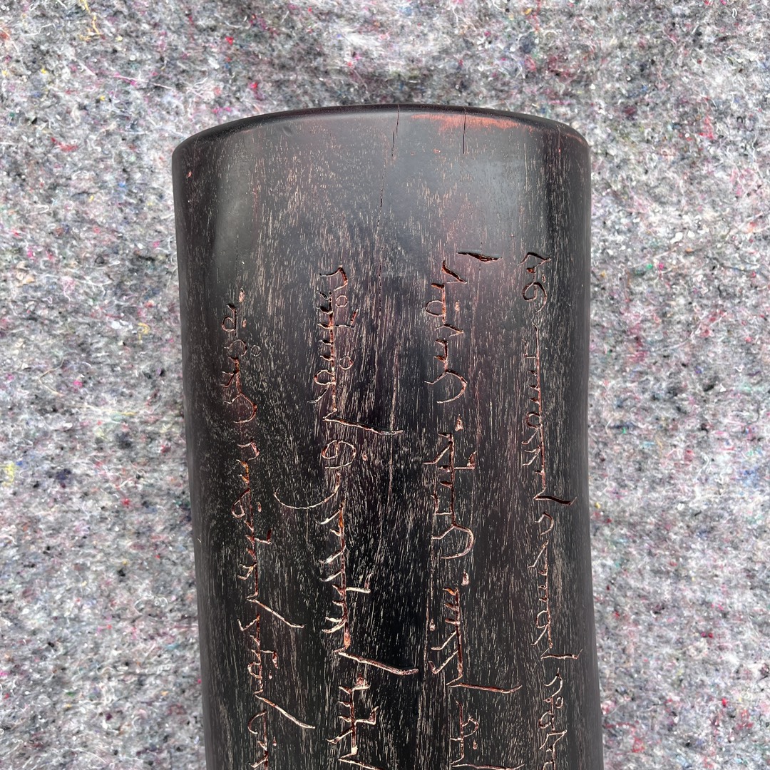 Qing Dynasty zitan wood hand-carved smooth polished pillars