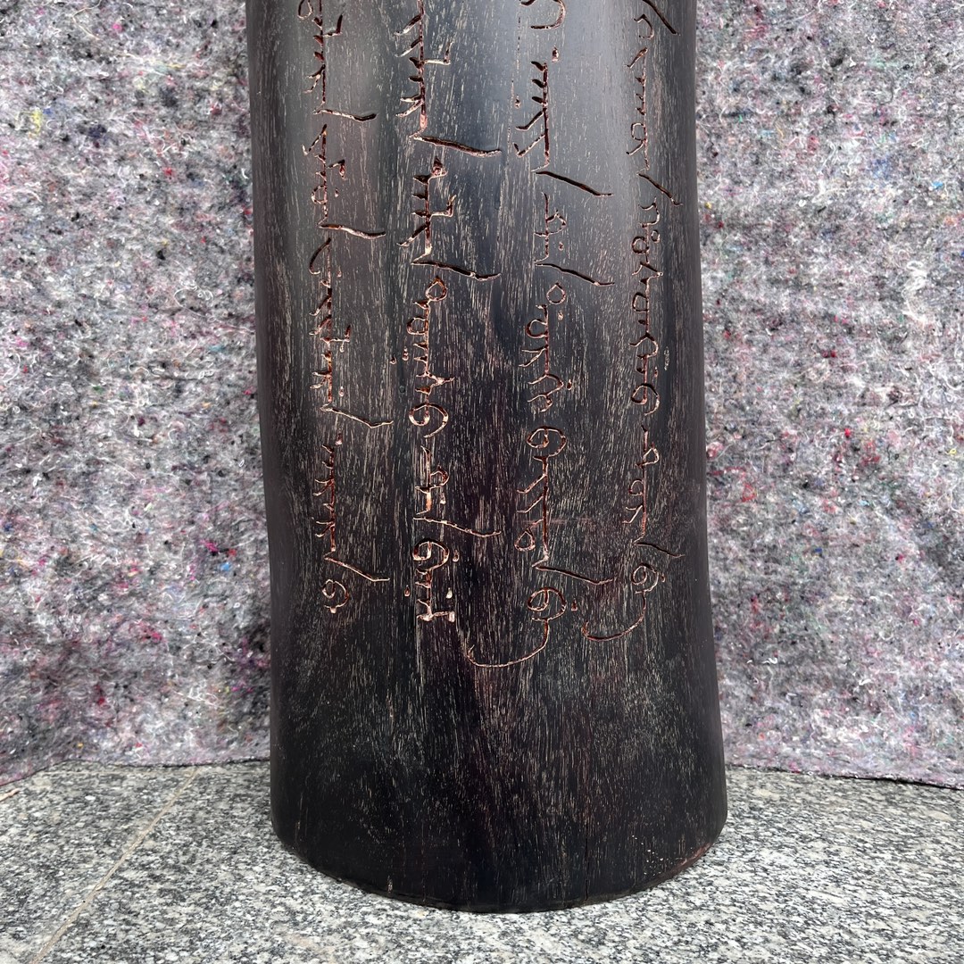 Qing Dynasty zitan wood hand-carved smooth polished pillars