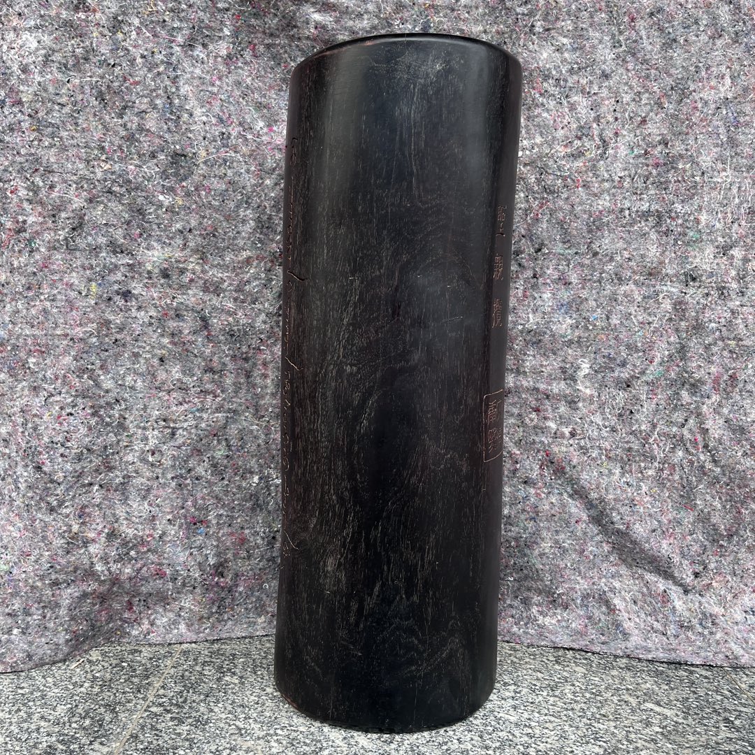 Qing Dynasty zitan wood hand-carved smooth polished pillars