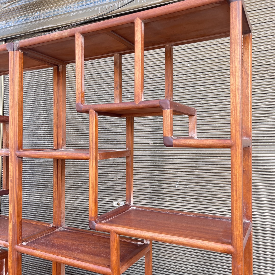 Qing Dynasty Huanghuali wood birds and flower pattern ancient collection rack