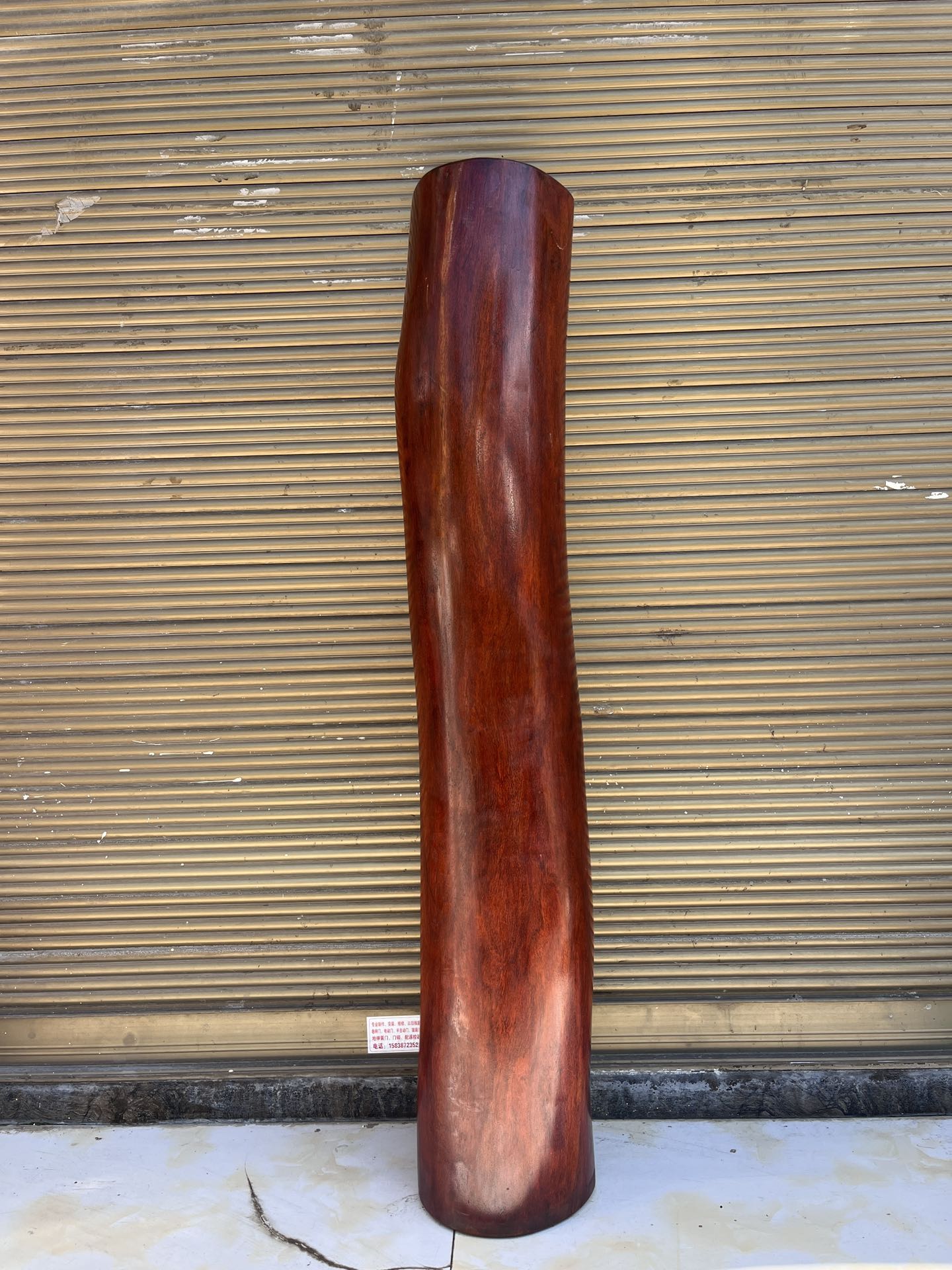 Qing Dynasty Mahogany wood hand-carved feng shui pillar