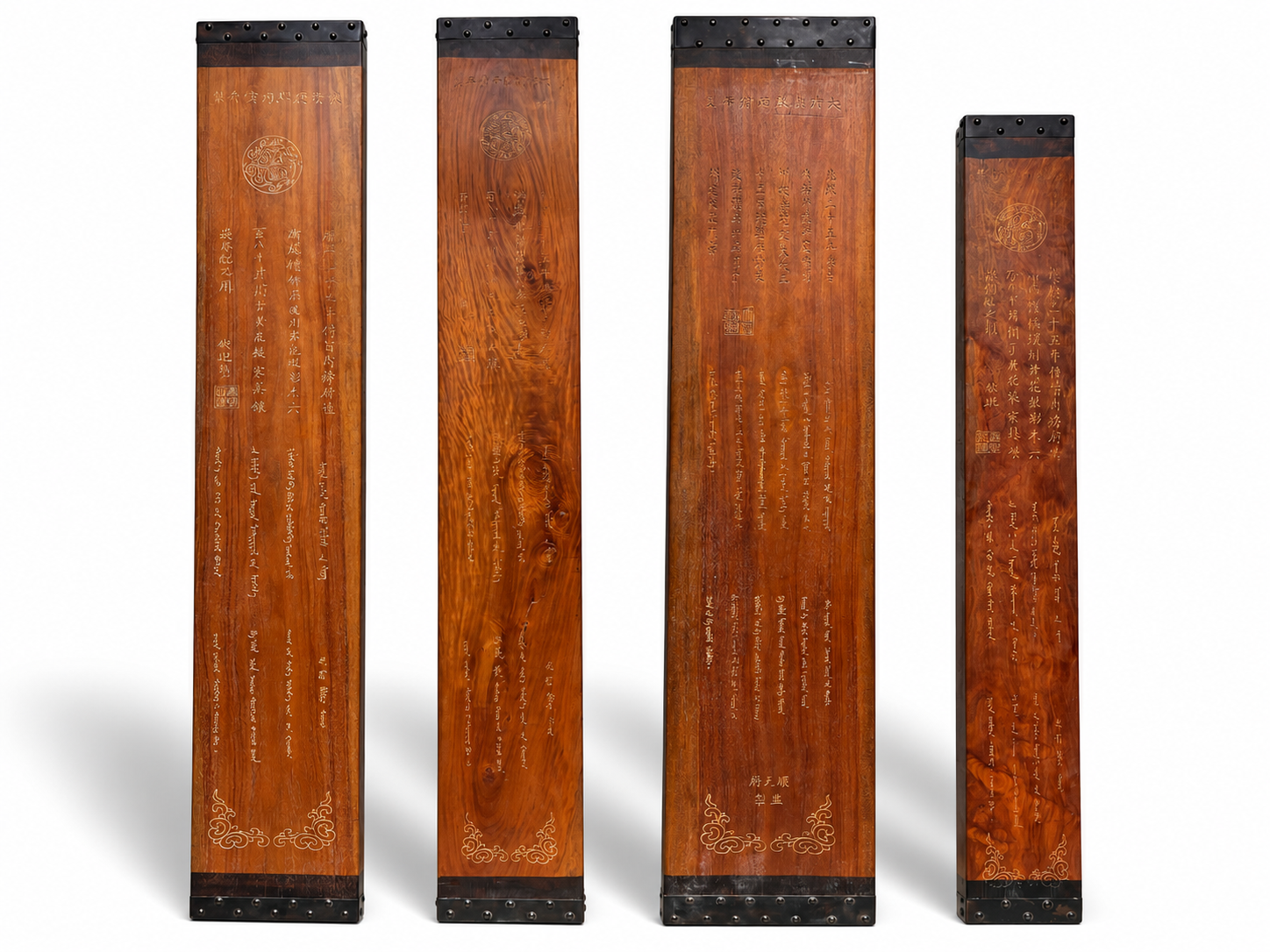 Qing Dynasty Huanghuali wood carved chinese written slab