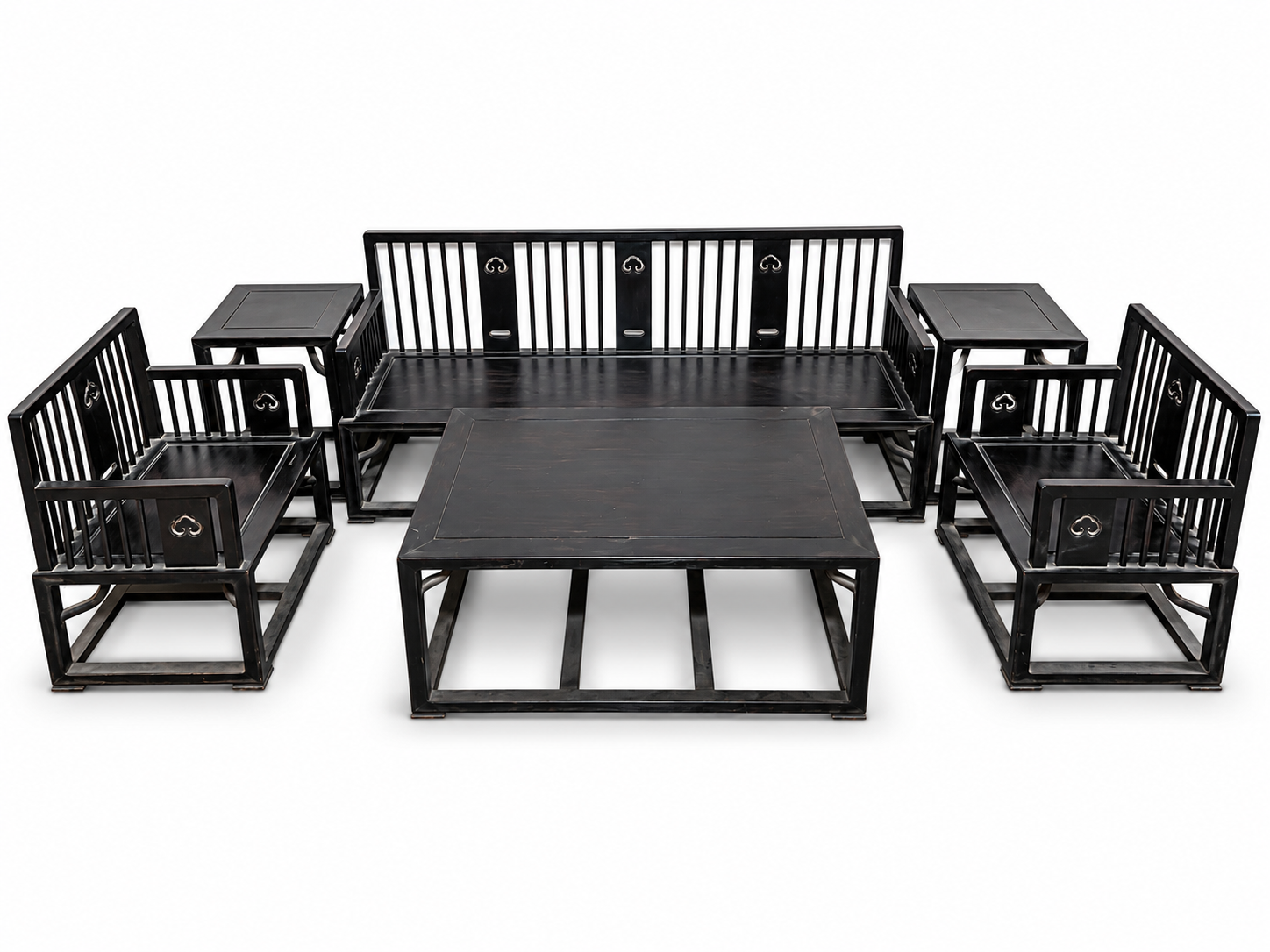Qing Dynasty Rosewood smooth polishing Six-piece Tables and chair set